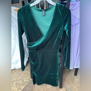 Windsor Green Bodycon Wrap Dress Long Sleeve